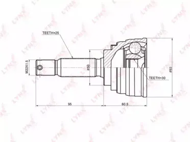 CO-5519 LYNXauto Шарнирный комплект, приводной вал CO-5519 LYNXauto Шарнирный комплект, приводной вал
