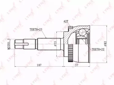 CO-5724A LYNXauto Шарнирный комплект, приводной вал CO-5724A LYNXauto Шарнирный комплект, приводной вал