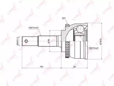 CO5749A LYNXauto Шарнирный комплект, приводной вал CO5749A LYNXauto Шарнирный комплект, приводной вал