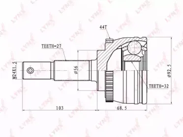 CO-5756A LYNXauto Шарнирный комплект, приводной вал CO-5756A LYNXauto Шарнирный комплект, приводной вал