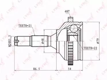 CO-6114A LYNXauto Шарнирный комплект, приводной вал CO-6114A LYNXauto Шарнирный комплект, приводной вал
