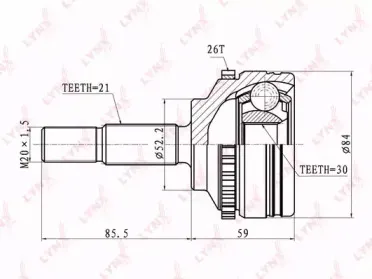 CO-6304A LYNXauto Шарнирный комплект, приводной вал CO-6304A LYNXauto Шарнирный комплект, приводной вал