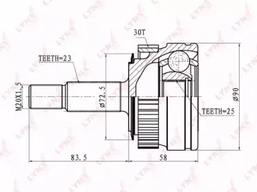 CO-6319A LYNXauto Шарнирный комплект, приводной вал CO-6319A LYNXauto Шарнирный комплект, приводной вал