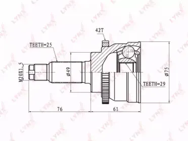 CO-7300A LYNXauto Шарнирный комплект, приводной вал CO-7300A LYNXauto Шарнирный комплект, приводной вал