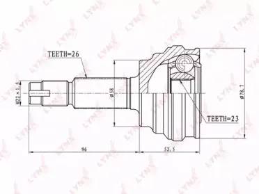 CO-7515 LYNXauto Шарнирный комплект, приводной вал CO-7515 LYNXauto Шарнирный комплект, приводной вал