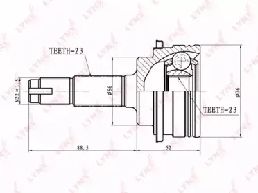 CO-7539 LYNXauto Шарнирный комплект, приводной вал CO-7539 LYNXauto Шарнирный комплект, приводной вал