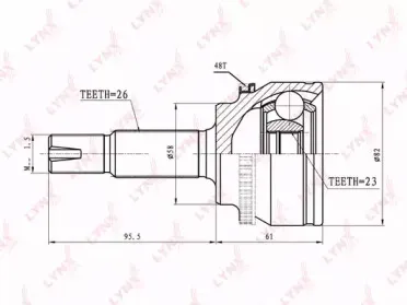 CO-7562A LYNXauto Шарнирный комплект, приводной вал CO-7562A LYNXauto Шарнирный комплект, приводной вал