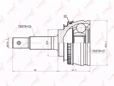 CO-7584A LYNXauto Шарнирный комплект, приводной вал CO-7584A LYNXauto Шарнирный комплект, приводной вал