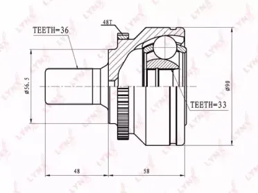 CO-7801A LYNXauto Шарнирный комплект, приводной вал CO-7801A LYNXauto Шарнирный комплект, приводной вал