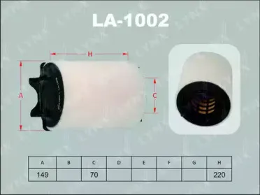 LA-1002 LYNXauto Воздушный фильтр LA-1002 LYNXauto Воздушный фильтр