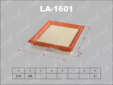 LA-1601 LYNXauto Воздушный фильтр LA-1601 LYNXauto Воздушный фильтр