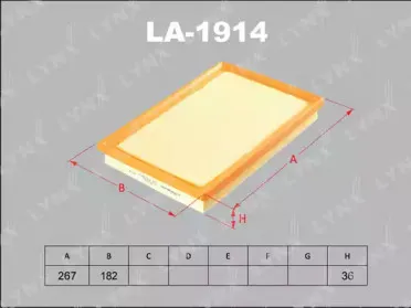 LA-1914 LYNXauto Воздушный фильтр LA-1914 LYNXauto Воздушный фильтр