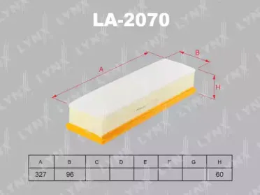 LA2070 LYNXauto Воздушный фильтр LA2070 LYNXauto Воздушный фильтр