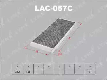 LAC-057C LYNXauto Фильтр, воздух во внутренном пространстве LAC-057C LYNXauto Фильтр, воздух во внутренном пространстве