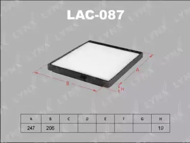 LAC-087 LYNXauto Фильтр, воздух во внутренном пространстве LAC-087 LYNXauto Фильтр, воздух во внутренном пространстве