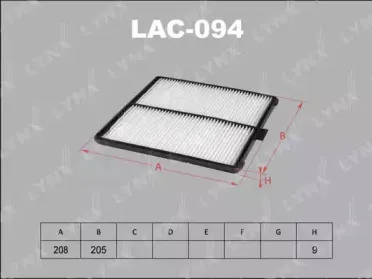 LAC-094 LYNXauto Фильтр, воздух во внутренном пространстве LAC-094 LYNXauto Фильтр, воздух во внутренном пространстве