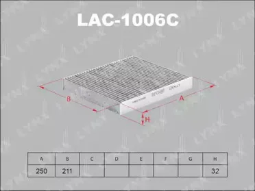 LAC-1006C LYNXauto Фильтр, воздух во внутренном пространстве LAC-1006C LYNXauto Фильтр, воздух во внутренном пространстве