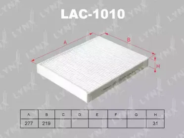 LAC-1010 LYNXauto Фильтр, воздух во внутренном пространстве LAC-1010 LYNXauto Фильтр, воздух во внутренном пространстве