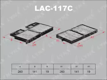 LAC-117C LYNXauto Фильтр, воздух во внутренном пространстве LAC-117C LYNXauto Фильтр, воздух во внутренном пространстве
