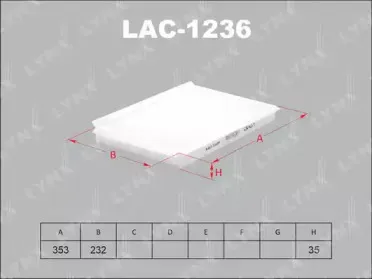 LAC-1236 LYNXauto Фильтр, воздух во внутренном пространстве LAC-1236 LYNXauto Фильтр, воздух во внутренном пространстве