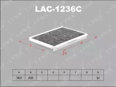 LAC-1236C LYNXauto Фильтр, воздух во внутренном пространстве LAC-1236C LYNXauto Фильтр, воздух во внутренном пространстве