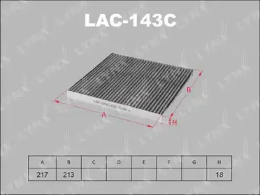 LAC-143C LYNXauto Фильтр, воздух во внутренном пространстве LAC-143C LYNXauto Фильтр, воздух во внутренном пространстве