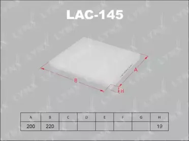 LAC-145 LYNXauto Фильтр, воздух во внутренном пространстве LAC-145 LYNXauto Фильтр, воздух во внутренном пространстве