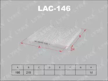 LAC-146 LYNXauto Фильтр, воздух во внутренном пространстве LAC-146 LYNXauto Фильтр, воздух во внутренном пространстве