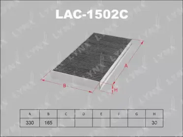 LAC-1502C LYNXauto Фильтр, воздух во внутренном пространстве LAC-1502C LYNXauto Фильтр, воздух во внутренном пространстве