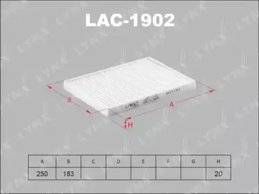 LAC-1902 LYNXauto Фильтр, воздух во внутренном пространстве LAC-1902 LYNXauto Фильтр, воздух во внутренном пространстве