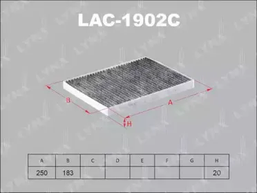LAC-1902C LYNXauto Фильтр, воздух во внутренном пространстве LAC-1902C LYNXauto Фильтр, воздух во внутренном пространстве