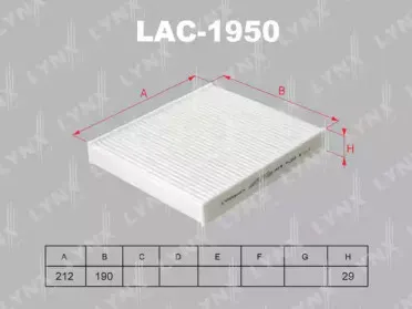 LAC-1950 LYNXauto Фильтр, воздух во внутренном пространстве LAC-1950 LYNXauto Фильтр, воздух во внутренном пространстве