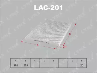 LAC-201 LYNXauto Фильтр, воздух во внутренном пространстве LAC-201 LYNXauto Фильтр, воздух во внутренном пространстве