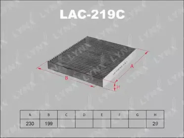 LAC-219C LYNXauto Фильтр, воздух во внутренном пространстве LAC-219C LYNXauto Фильтр, воздух во внутренном пространстве