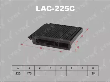 LAC-225C LYNXauto Фильтр, воздух во внутренном пространстве LAC-225C LYNXauto Фильтр, воздух во внутренном пространстве