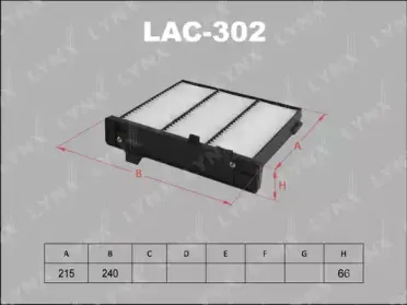LAC-302 LYNXauto Фильтр, воздух во внутренном пространстве LAC-302 LYNXauto Фильтр, воздух во внутренном пространстве