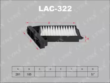 LAC-322 LYNXauto Фильтр, воздух во внутренном пространстве LAC-322 LYNXauto Фильтр, воздух во внутренном пространстве