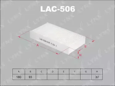 LAC-506 LYNXauto Фильтр, воздух во внутренном пространстве LAC-506 LYNXauto Фильтр, воздух во внутренном пространстве