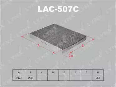 LAC-507C LYNXauto Фильтр, воздух во внутренном пространстве LAC-507C LYNXauto Фильтр, воздух во внутренном пространстве