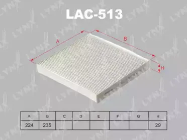 LAC-513 LYNXauto Фильтр, воздух во внутренном пространстве LAC-513 LYNXauto Фильтр, воздух во внутренном пространстве