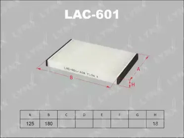 LAC-601 LYNXauto Фильтр, воздух во внутренном пространстве LAC-601 LYNXauto Фильтр, воздух во внутренном пространстве