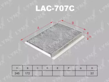 LAC707C LYNXauto Фильтр, воздух во внутренном пространстве LAC707C LYNXauto Фильтр, воздух во внутренном пространстве