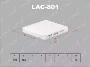 LAC-801 LYNXauto Фильтр, воздух во внутренном пространстве LAC-801 LYNXauto Фильтр, воздух во внутренном пространстве