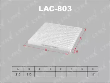 LAC-803 LYNXauto Фильтр, воздух во внутренном пространстве LAC-803 LYNXauto Фильтр, воздух во внутренном пространстве