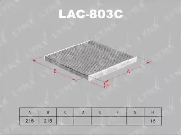 LAC-803C LYNXauto Фильтр, воздух во внутренном пространстве LAC-803C LYNXauto Фильтр, воздух во внутренном пространстве