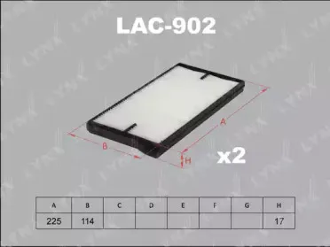 LAC-902 LYNXauto Фильтр, воздух во внутренном пространстве LAC-902 LYNXauto Фильтр, воздух во внутренном пространстве