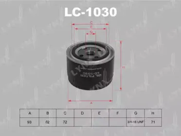 LC-1030 LYNXauto Масляный фильтр LC-1030 LYNXauto Масляный фильтр