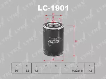 LC-1901 LYNXauto Масляный фильтр LC-1901 LYNXauto Масляный фильтр