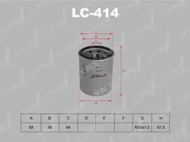 LC-414 LYNXauto Масляный фильтр LC-414 LYNXauto Масляный фильтр