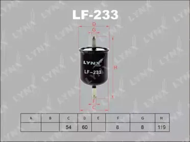 LF-233 LYNXauto Топливный фильтр LF-233 LYNXauto Топливный фильтр